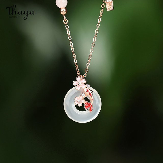Thaya Schmuck-Set, 925 Silber, Chalcedon, Jade, Damen, Vintage - Bild 1