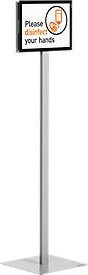 Durable Plakatständer Info Stand Basic in Silber aus Metall mit 2 DURAFRAME MAGNETIC Inforahmen für A4 Hoch- und Querformat - Bild 1