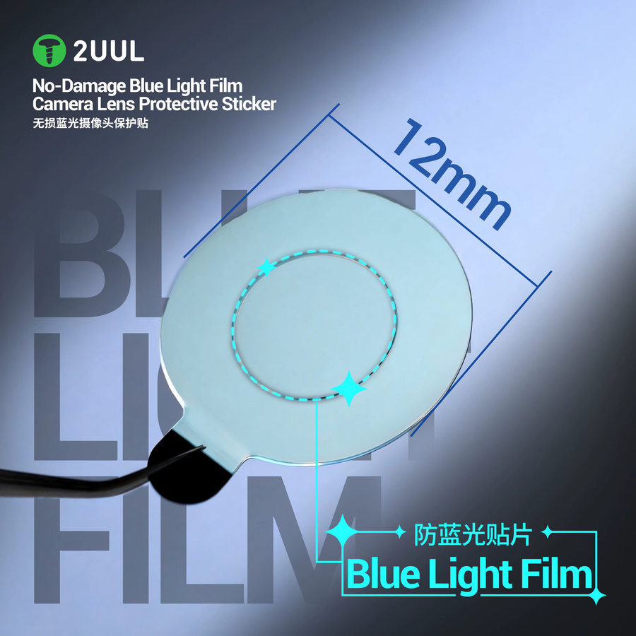 2UUL DA33 Kameraobjektiv-Schutzfolie mit Blaulichtfilter für iPhone 14 bis iPhone 17 Serie, transparent - Bild 3