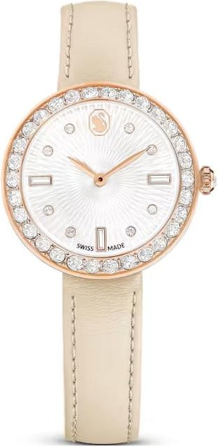 Swarovski Armbanduhr, Quarz, Leder, Weiß, 30 mm, Damen - Bild 1
