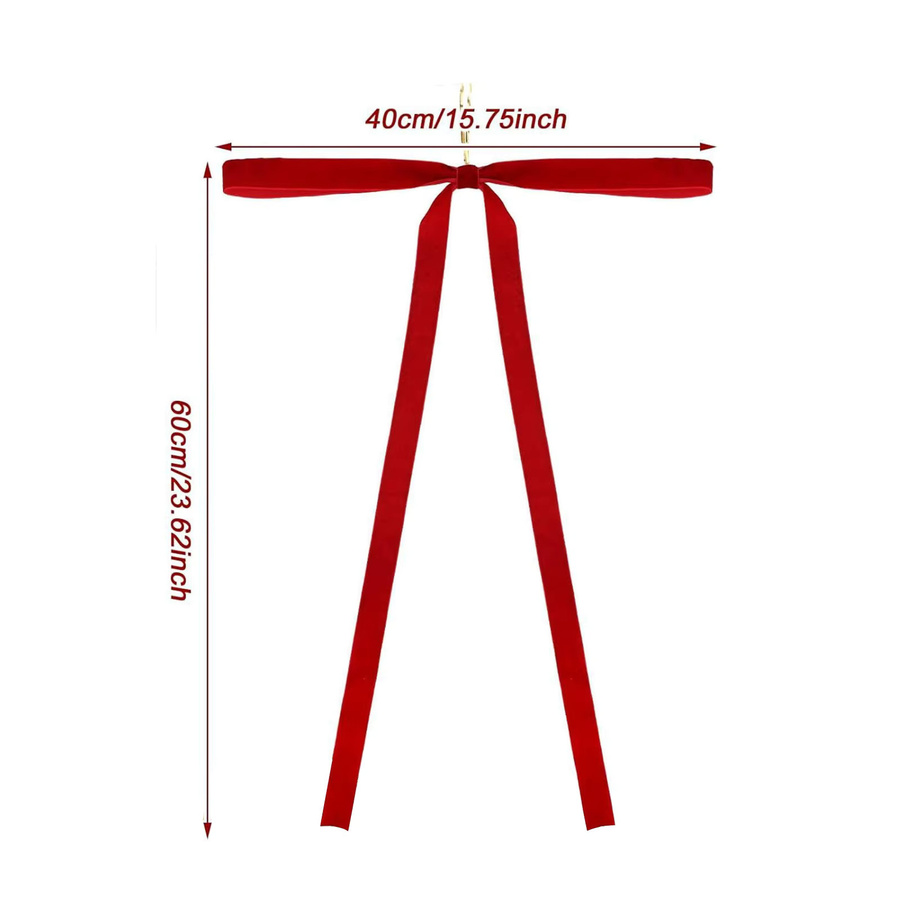 6er Set rote Samt-Schleifen für Weihnachtsdekoration, ideal für Christbaum, Kränze und Geschenkverpackungen - Bild 5