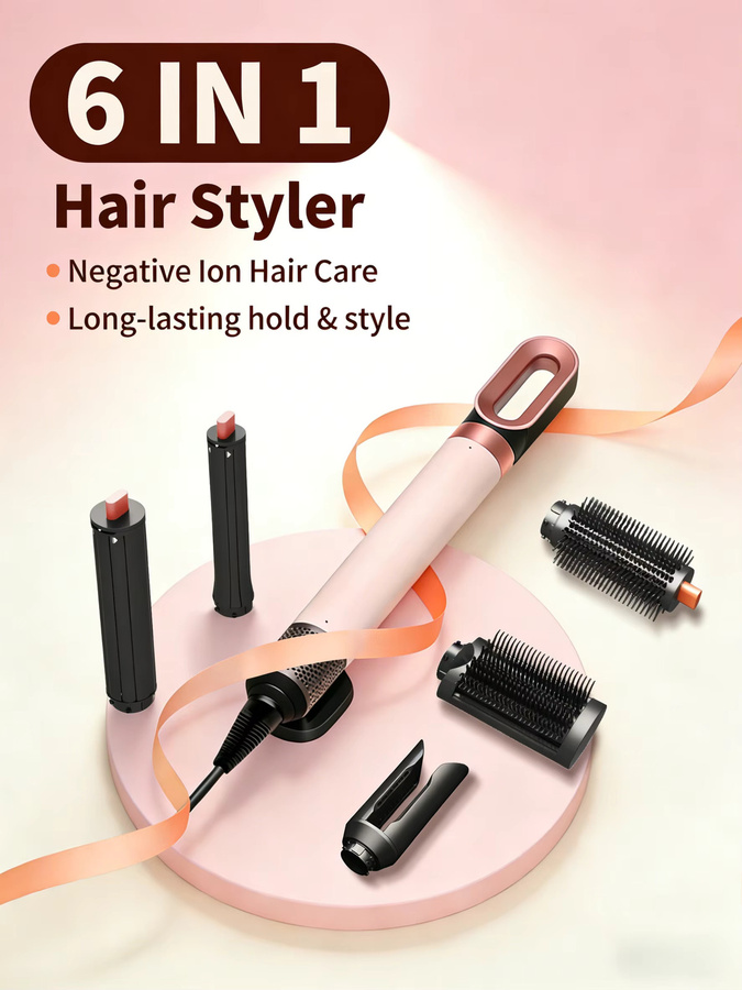 SenCiciMen 6-in-1 Haarstyler-Set mit Negativ-Ionen-Haartrockner, Unisex - Bild 1