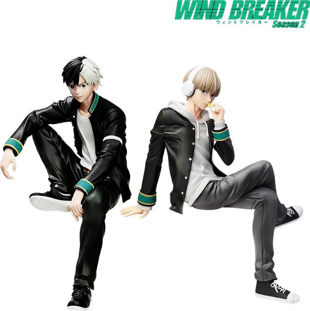 Bandai Anime Wind Breaker Figur Sakura Haruka und Kaji Ren Sitzendes Modell in Multicolor, Höhe: 15 cm - Bild 1