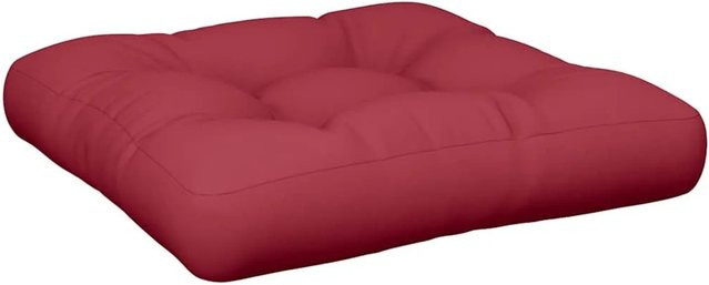 vidaXL Palettenkissen Weinrot aus Polyester, quadratisch, B/T/H: 58 x 58 x 10 cm, wasserabweisend und UV-beständig - Bild 1