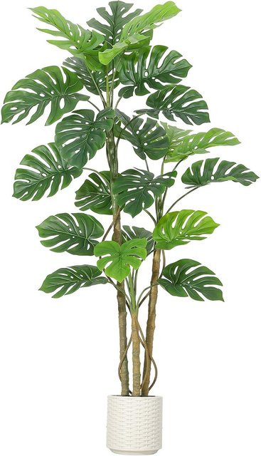 HiMISS Künstliche Monstera-Pflanze in Grün, Tropischer Palmenbaum aus Kunststoff für Heim- und Bürodekoration, Höhe: 180 cm, Breite: 150 cm - Bild 1