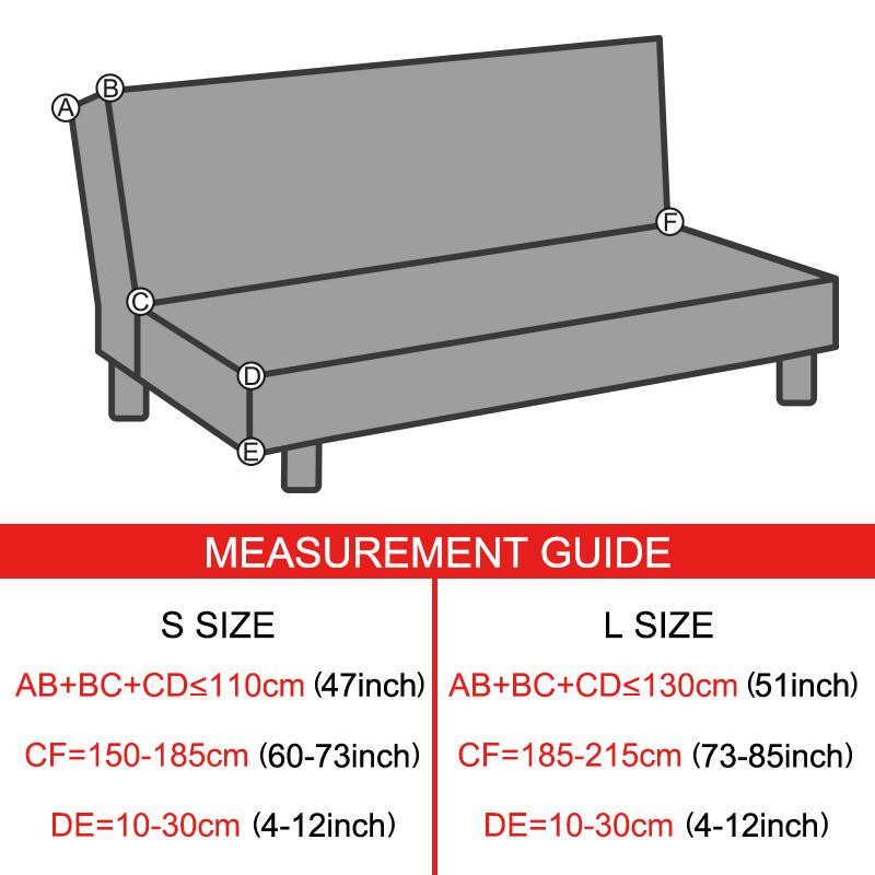 Lellen Plüsch-Sofabettbezug für Schlafsofas ohne Armlehnen, waschbarer All-Inclusive-Schonbezug aus Polyester, Farbe: Grau, Größe: S - Bild 2
