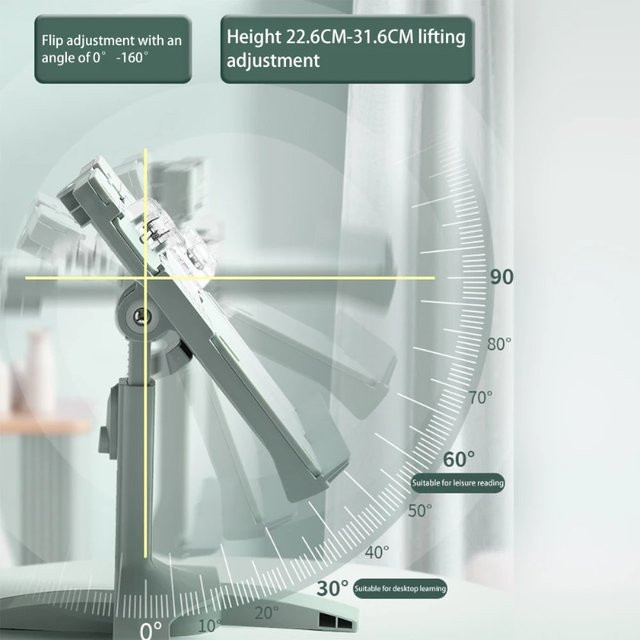 Multifunktionaler, verstellbarer und drehbarer Dokumentenhalter sowie Lesebuchregal in Weiß aus Kunststoff - Bild 1