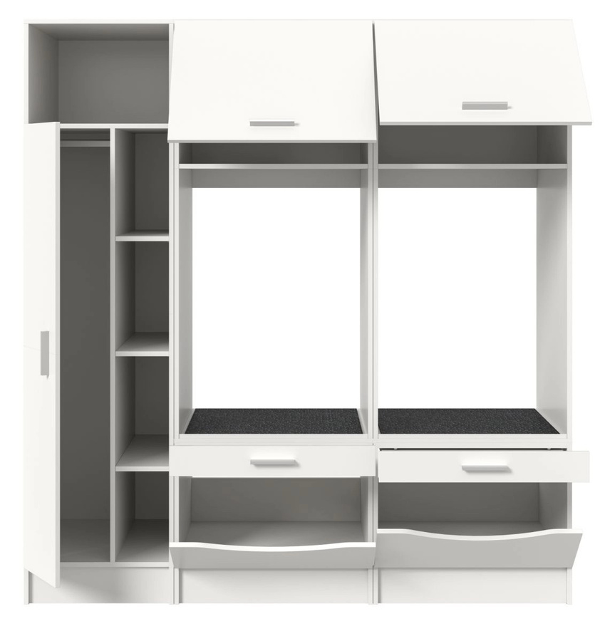 Waschmaschinenumbau Set Flexy in Weiß mit Soft-Close-Türen und Regalen, B/H: 182 x 195 cm - Bild 4