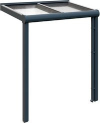 SKANHOLZ Vordach Greifswald Pultdach aus Aluminium und Polycarbonat, Anthrazit, B: 216 cm, T: 135 cm - Bild 1