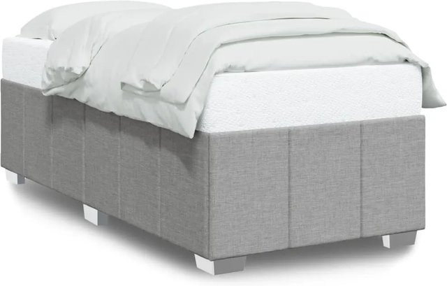 vidaXL Bettgestell ohne Matratze in Hellgrau aus Stoff, B/L: 80 x 200 cm - Bild 1