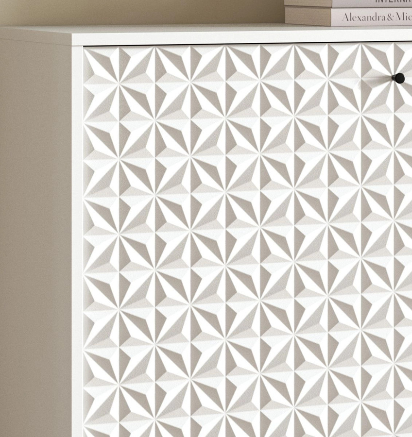 TV-Lowboard Relief von Inn.Furn in Weiß Hochglanz, B: 164 cm, T: 40 cm, H: 56 cm - Bild 2