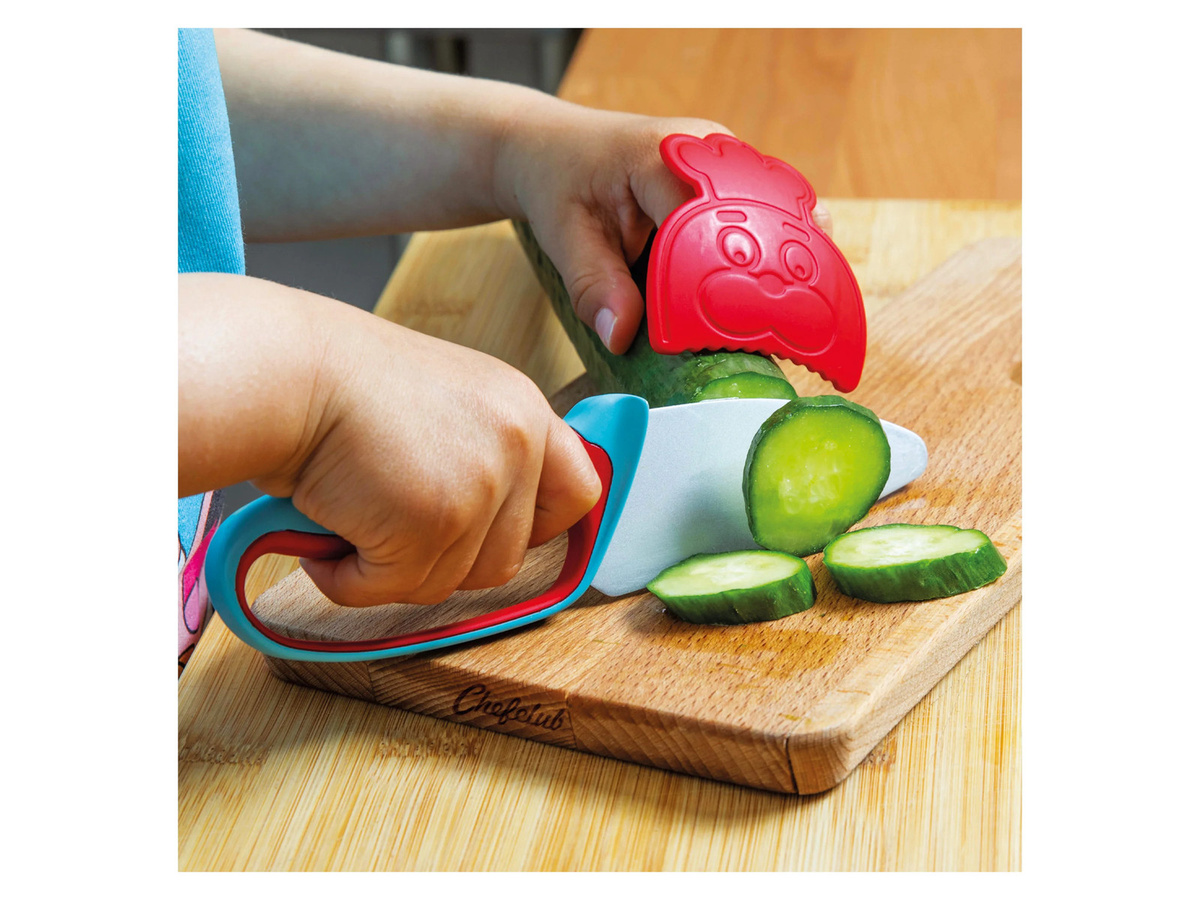 CHEFCLUB Kinderkochen Messer für Kinder, Blau & Rot, ab 7 Jahren - Bild 3