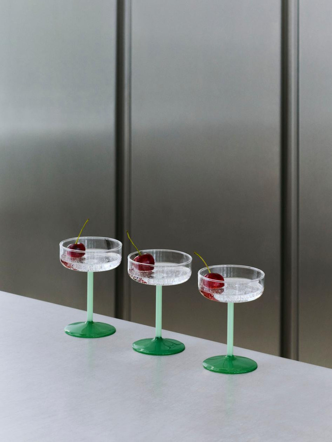 HAY Tint Coupe Glas 2er Set Champagne Flute in Pink und Green, spülmaschinenfest - Bild 2