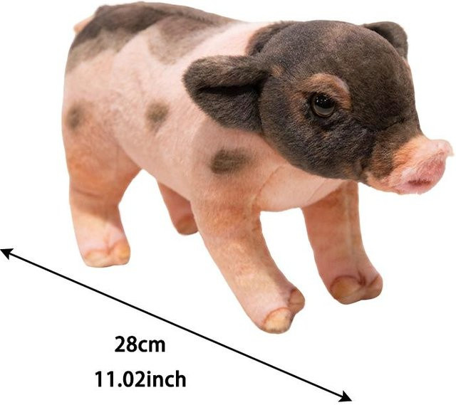 TreasuringU Lebensechte Schweine-Stofftier, geflecktes Ferkel, Stoffpuppe, 28cm, ab 14 Jahre - Bild 1