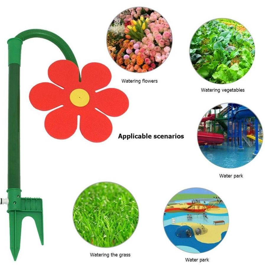 Henglinpar Rotierender Gänseblümchen-Sprenger in Rot als Lustiges Wassersprühspielzeug und Gartendekoration - Bild 3