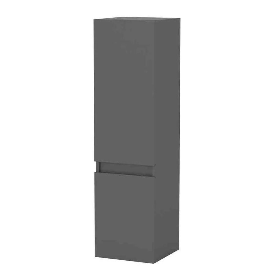 AICA Badezimmerschrank Aalst Hochschrank Matt Anthrazit mit 2 Türen und Softclose, Hängend, Breite: 110 cm - Bild 2