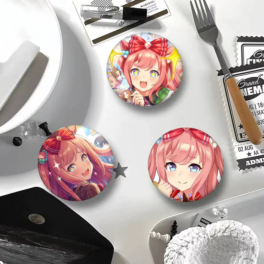 Agnes Digital Anime Umamusume Anstecknadel Bilibili Runde Cosplay Pin aus Metall in Multicolor, Durchmesser: 58 mm - Bild 3