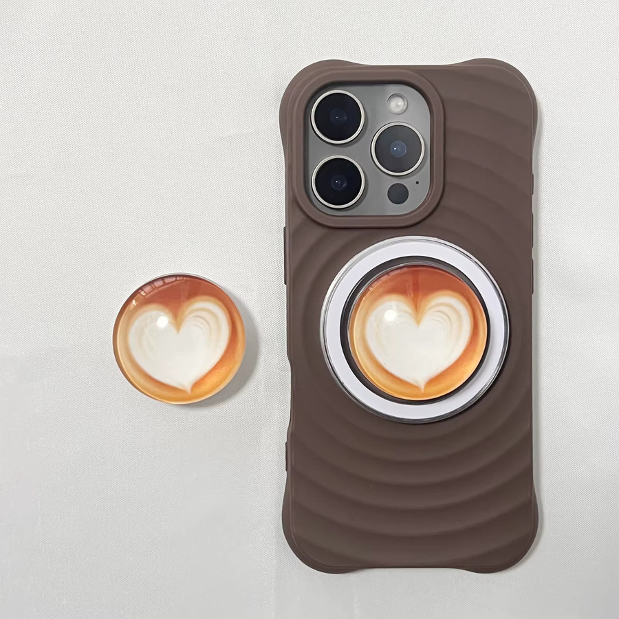 Magnetische Handyhalterung mit 3D-Kristallkugel-Design und Ständer in Braun für iPhone 17 Pro Max und 16 Pro Max - Bild 2