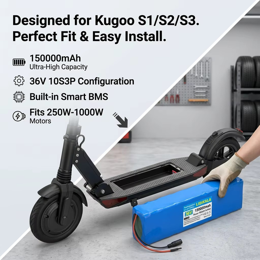 Original M365 Akku 36V 15Ah für E-Scooter mit BMS, 10S3P 18650 Lithium-Ionen-Batteriepack in Blau - Bild 5