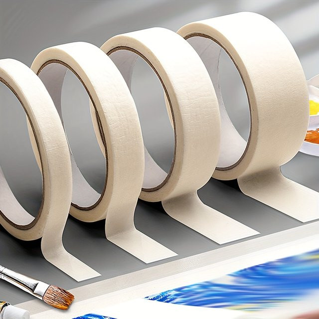 10 Stück selbstklebendes Abdeckband aus Krepppapier in Weiß, Breite: 0,59 cm, ideal für Ölmalerei und Skizzieren - Bild 1