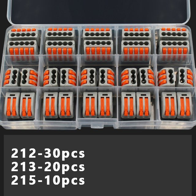 JORPETS Schnellverbinder Set mit Aufbewahrungsbox, 90 Stück Push-in-Hebelverbinder für schnelle elektrische Verkabelung - Bild 1
