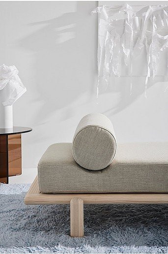 Julie Tagesbettgestell aus Massivholz in skandinavischem Design, Farbe Beige/Weiß, Material Kiefer FSC - Bild 1