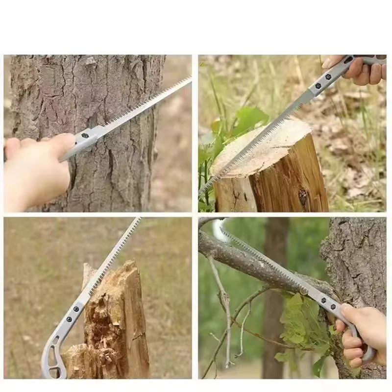 ZHLYHGX Handsäge aus SK5 Stahl mit Holzgriff in Silber, Länge: 34 cm - Bild 4