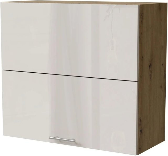 Feldmann-Wohnen Klapphängeschrank Brerra W8B/80-AV in Eiche Artisan und RAL 9001 Creme Hochglanz, B/T/H: 80 x 32,5 x 72 cm - Bild 1