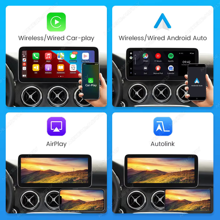 MEKEDE Linux Wireless CarPlay und Android Auto Multimedia-Player für Mercedes Benz A CLA GLA W176 2012-2018 NTG4.5 NTG5.0 mit 10.25 Zoll Display, WiFi, Bluetooth und GPS in Schwarz - Bild 5