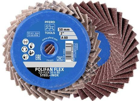 PFERD COMBIDISC CDR-FLEX Schleifscheiben-Set blau, Durchmesser: 50 mm, Körnung: 120, 10 Stück - Bild 1