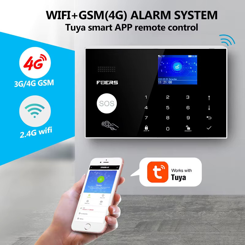 FUERS G34 Tuya Smart Alarm System mit WIFI und 4G Steuerung inklusive Sirene, Bewegungsmelder und Rauchsensor - Bild 3