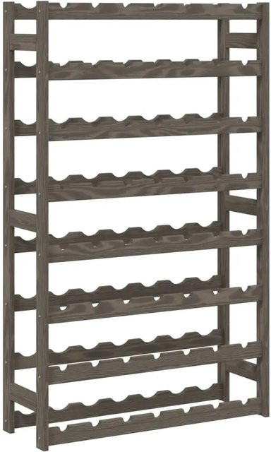 vidaXL Weinregal aus massivem Kiefernholz in Grau für 56 Flaschen, rustikales Standregal B: 118 cm, T: 25 cm, H: 72 cm - Bild 1