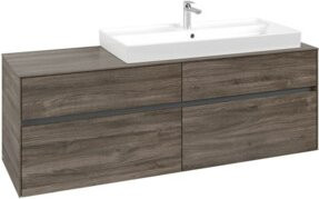 V&B Waschtischunterschrank Collaro in Stone Oak mit Waschbecken rechts, B/T/H: 160 x 54,8 x 50 cm - Bild 1