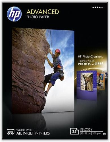 HP Advanced Photo Paper Q8696A Fotopapier Glänzend Multicolor 13 x 18 cm 250 g/m² 25 Blatt - Bild 1