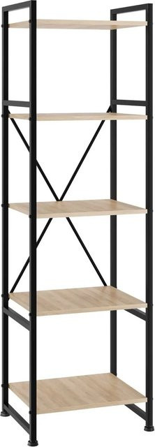 tectake Regal Manchester Industrial Style aus Holz und Stahl mit 5 Ebenen in Eiche Sonoma, B/T/H: 47,5 x 34,5 x 151,5 cm - Bild 2