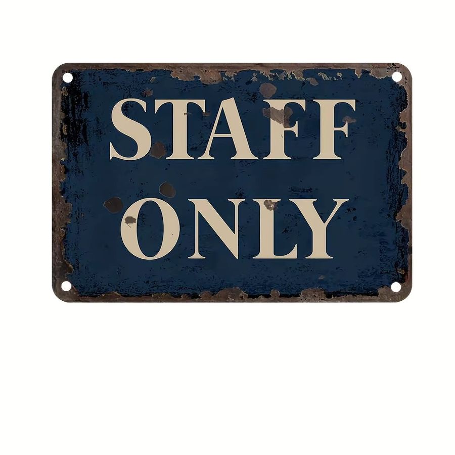 HELLOYOUNG Vintage-Metallschild Sadely Staff – Eisen-Blechposter zur Wanddekoration, B/H: 20,3 x 30,5 cm - Bild 2