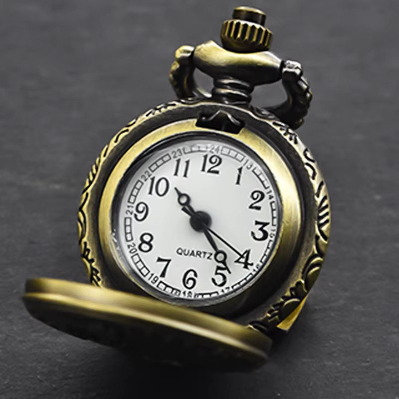 Wecin Taschenuhr-Halskette, Quarz, Bronze, Messing, Unisex - Bild 2