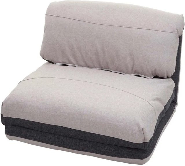 MCW Schlafsessel E68 Funktionssessel als Schlafsofa in Dunkelgrau/Hellgrau mit Metallgestell und Stoffbezug, B/T/H: 75 x 171,99 x 217 cm - Bild 1