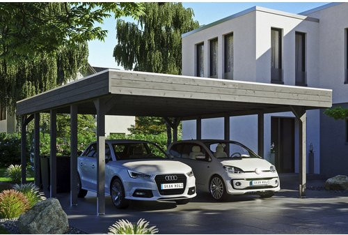 SKANHOLZ Carport Friesland aus Nadelholz mit EPDM-Flachdach in Schiefergrau, B: 557 cm, T: 708 cm, H: 254 cm - Bild 1