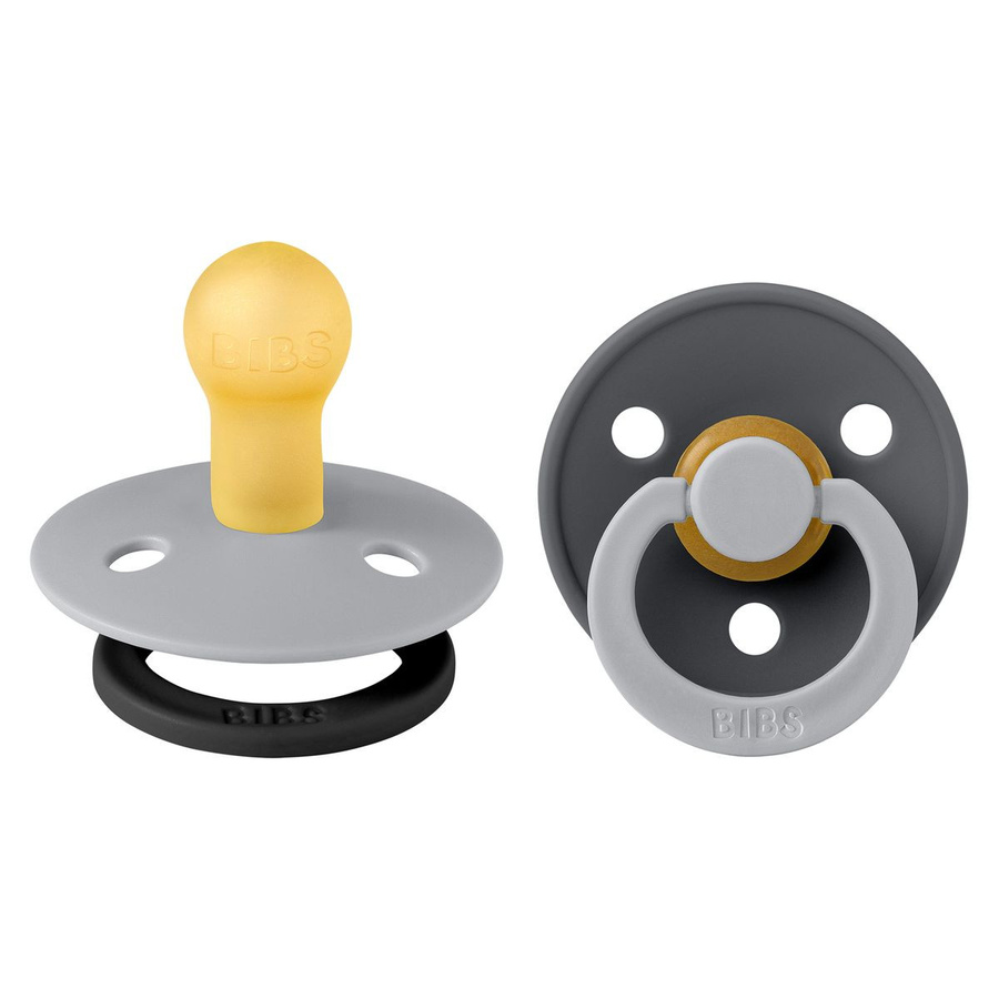 BIBS Schnuller Studio Colour 2er Pack Fusion Cloud Iron Mix Grau für 0-6 Monate - Bild 1