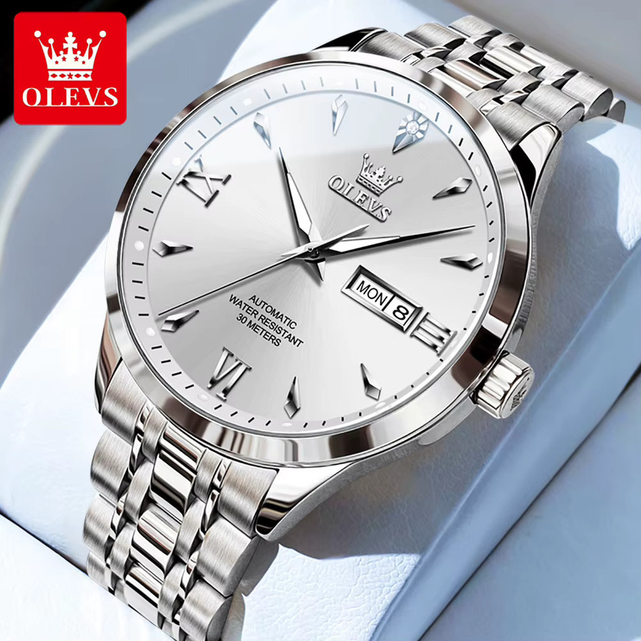 OLEVS Armbanduhr Automatik, Edelstahl, Bicolor, Herren - Bild 2