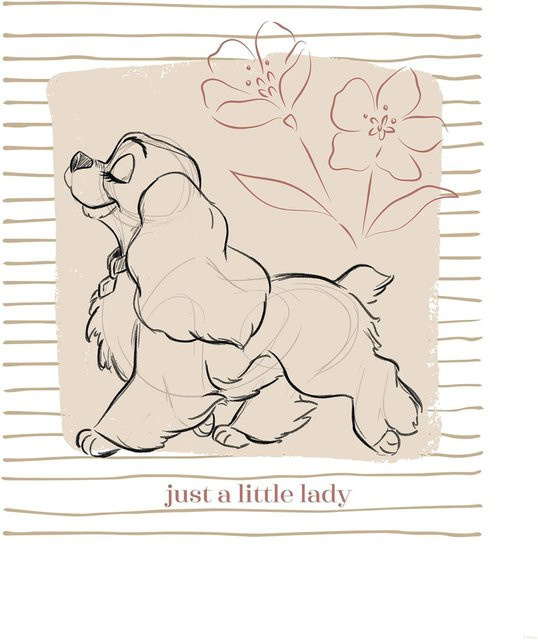 Komar Wandbild Disney Lady and the Tramp Just a Little Lady, Farbe: Beige, Breite: 40 cm, Höhe: 50 cm - Bild 1