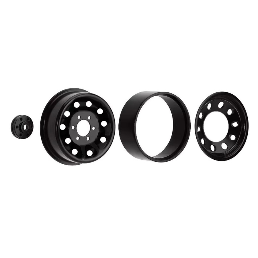 YSIDO Metall Beadlock 1,9 in Rad Felgen Radnabe, 4-teiliges Set, Grau, Schwarz - Bild 3
