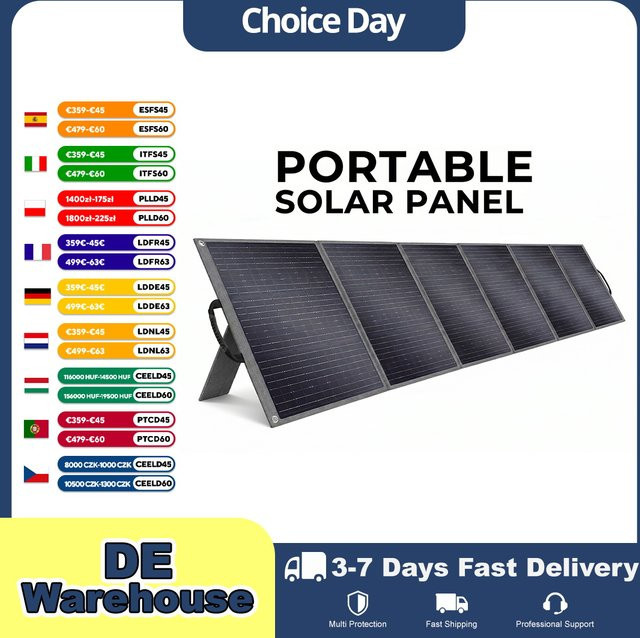 SOLARPLAY Tragbares Solarpanel 400W mit 25% Wirkungsgrad in Schwarz für Wohnmobile, Boote und Outdoor-Stromversorgung - Bild 1