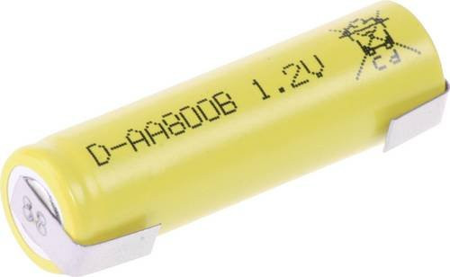 Mexcel Spezial-Akku AA Mignon mit U-Lötfahne, NiCd 1.2V 800 mAh, Farbe Gelb - Bild 1