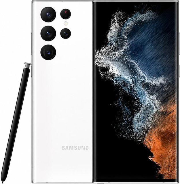 Samsung Galaxy S22 Ultra 5G Smartphone mit 256 GB Speicher und 12 GB RAM in Weiß - Bild 1