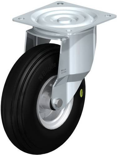 Blickle L-VW 260R Lenkrolle mit Rad-Durchmesser 260 mm und einer Tragfähigkeit von 200 kg in Stahl, galvanisiert - Bild 1