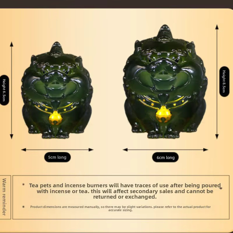 Jadefarbenes farbwechselndes Tee-Haustier-Ornament als Qilin und Pi Xiu Dekoration für deinen Teetisch in Grün - Bild 2