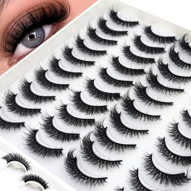 AMSDCN Künstliche Wimpern, 20 Paar, Black, Unisex - Bild 1