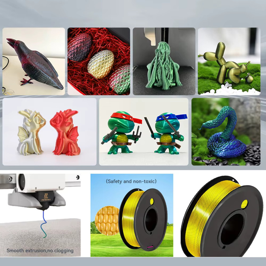 3D Maliang Tri-Tone Silk PLA 3D-Drucker-Filament 1,75 mm Aurora Color Shift Multicolour, 4 x 250 g - Bild 3